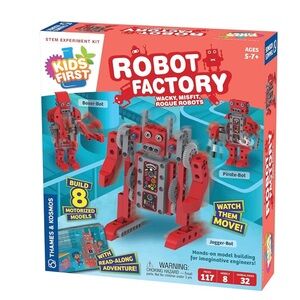 Kids First Robot Factory build 8 motorized models, STEM, Unisex, 111 pieces, EUC